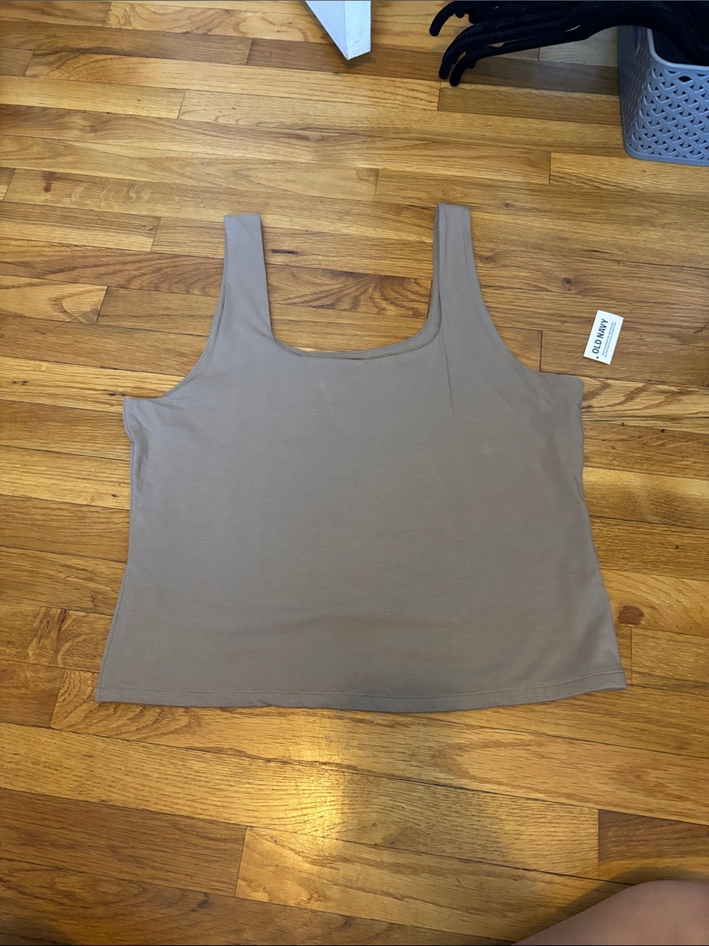 Old Navy Square-Neck Tank Top in Taupe